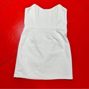 SUPERDOWN WHITE STRAPLESS DRESS